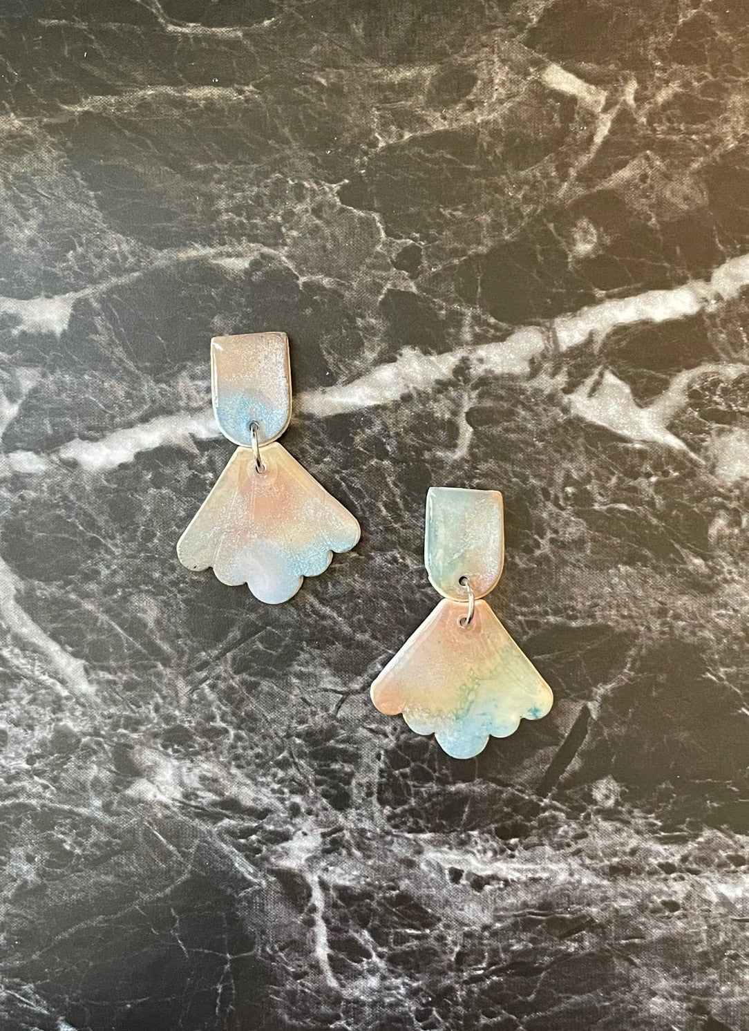 Watercolor Scalloped Dangles